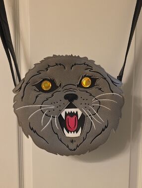Vixen Pet Sematary Church Cat Crossbody Bag with Yellow Eyes